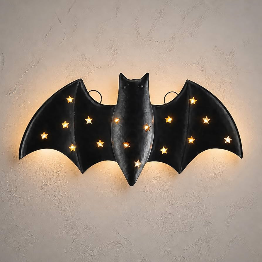 Mud Pie LED Light Up Bat Decor for Halloween, Small | Amazon (US)