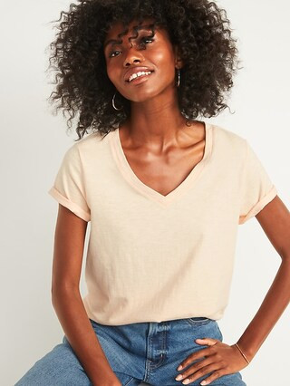 Everywear Slub-Knit V-Neck Tee For Women | Old Navy (CA)