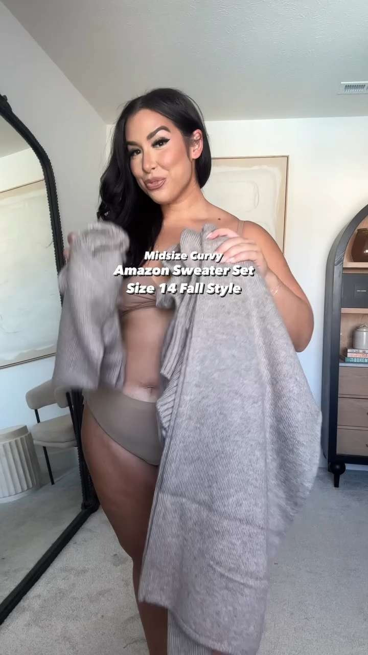 Midsize Curvy Amazon Sweater Set, Size 14 Fall Style 

 