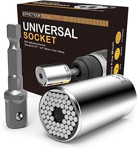 Universal Socket, Self-adjusting Socket Fits Standard 1/4'' - 3/4'' Metric 7mm-19mm, Adapter Sock... | Amazon (US)