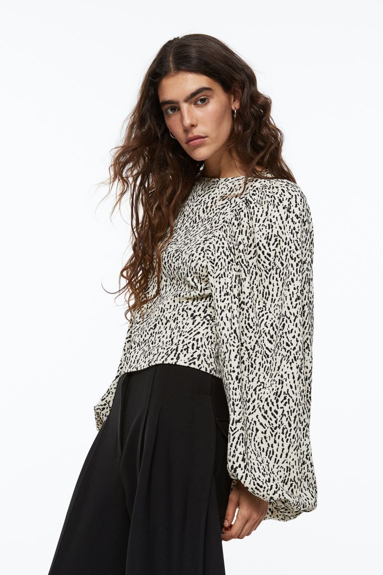Balloon-sleeved Jersey Top | H&M (US + CA)