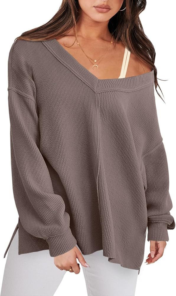ANRABESS Oversized Long Sleeve Shirts Sweatshirt Tunic Tops Sweater | Amazon (US)