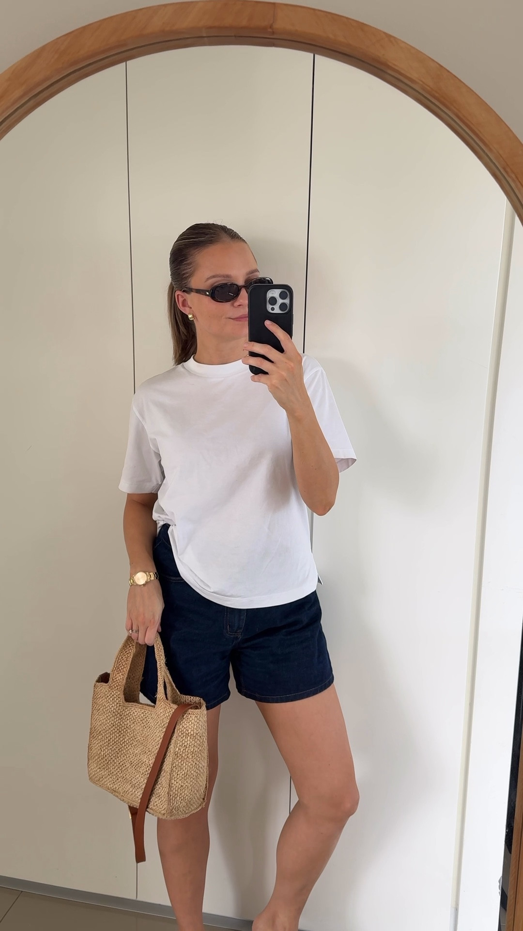 Day 1 of my everyday outfits series 🤍
Going back to basics.. just simple mirror outfits I actually wear as a mum of two.

Today it’s easy denim shorts in a deep indigo, a fresh white tee, tan slides and my raffia bag ☀️ shorts are older from Dissh but I’ve linked similar 🫶🏻

#LTKaustralia #LTKspring #LTKstyletip
