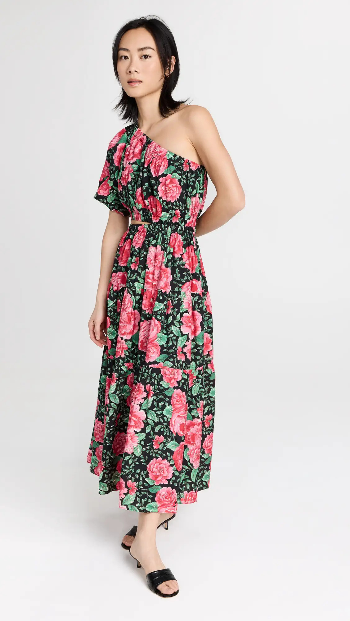 Moon River Floral One Shoulder Dress | Shopbop | Shopbop