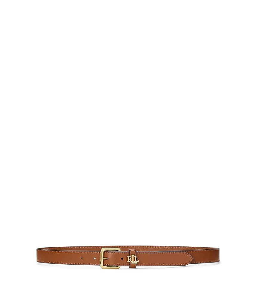 Lauren Ralph Lauren Women's Logo-Keeper Leather Skinny Belt | Amazon (US)