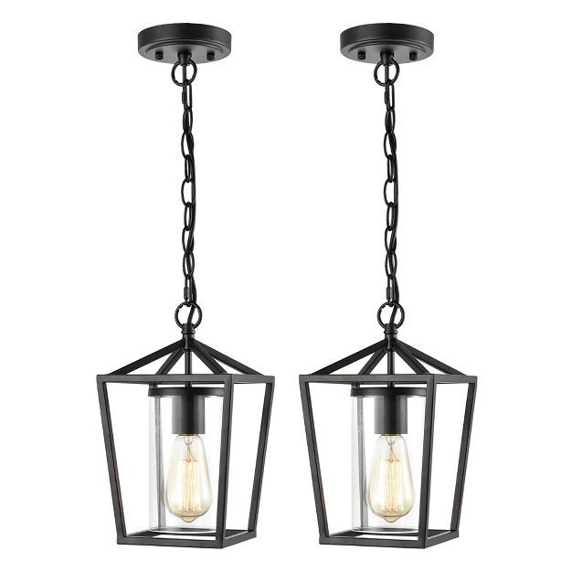 JEENKAE Modern Farmhouse Hanging Lantern Lamp Pendant Light with Adjustable 47.2 Inch Chain for K... | Target