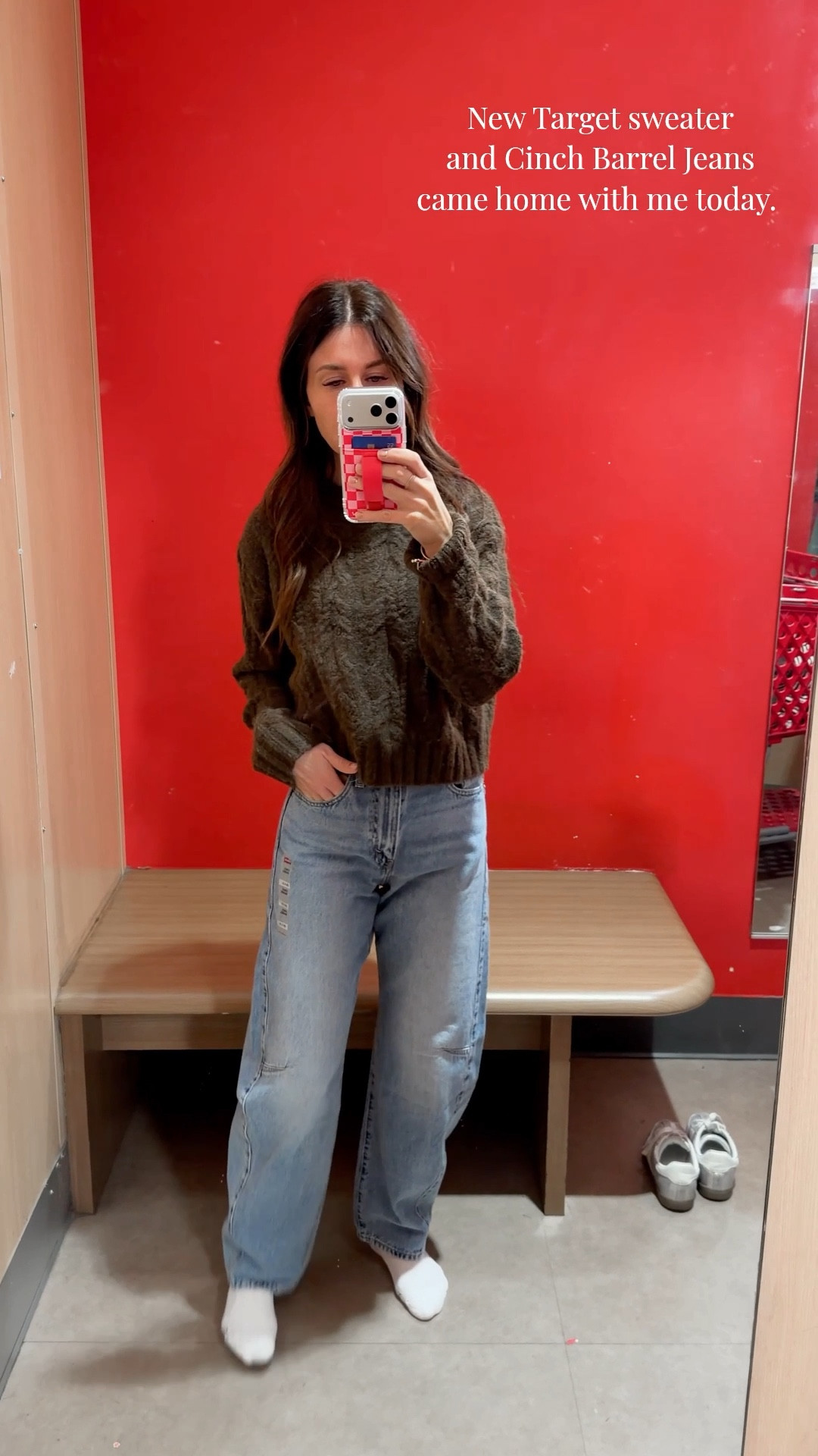 Love the fit of this new target sweater! Slightly cropped and hits perfect. Also loving these new Levi’s cinch barrel jeans I grabbed them in the wash and the darker wash as well. They’re so good! The sweater is gonna sell out super fast so grab it now if you want it! Wearing a small and a sweater and 25 in the denim  

Target, Universal thread, sweater, brown sweater, cable, net sweater, jeans, denim, barrel, Levi’s, cinch, fall, fashion, sneakers,Walli, phone case, OOTD, new arrival

#LTKFindsUnder50 #LTKStyleTip #LTKSeasonal