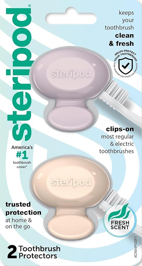 Steripod Clip-On Toothbrush Protector, Keeps Fresh and Clean, Fits Most Manual and Electric Tooth... | Amazon (US)