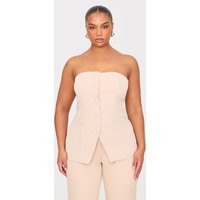 Plus Stone Button Up Bandeau Vest | PrettyLittleThing US