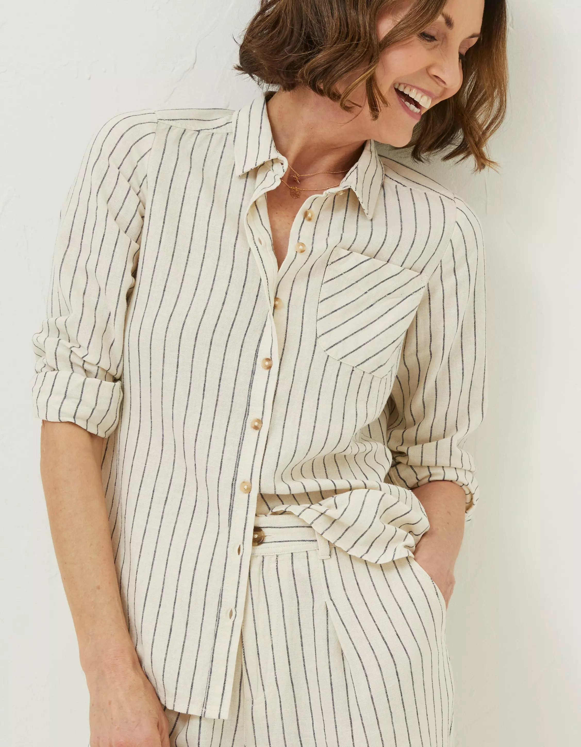 Olivia Stripe Linen Shirt | Fat Face (UK&IE)