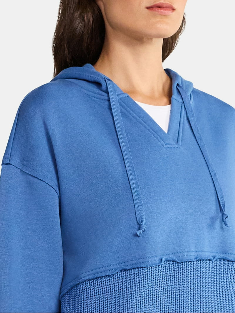 Time and Tru Women's Mixed Media Hoodie, Sizes XS-XXXL | Walmart (US)