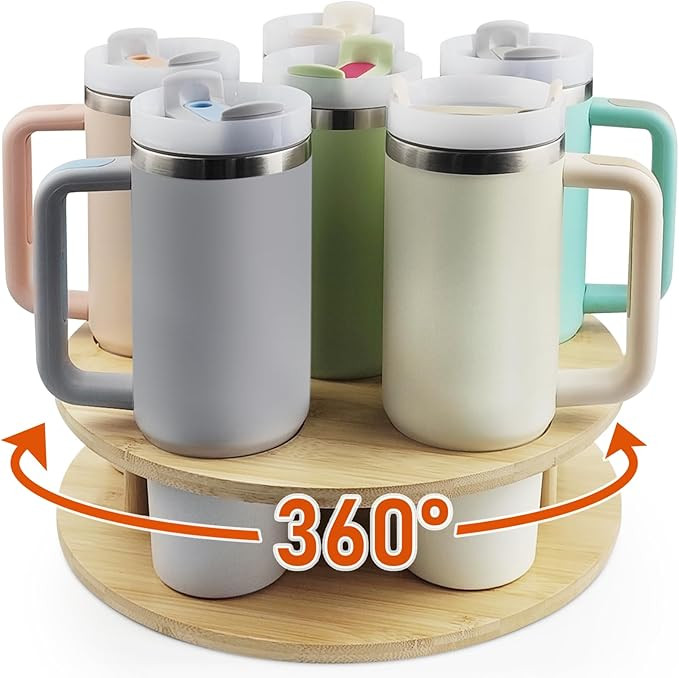 Water Bottle Organizer for Stanley Tumbler, Rotatable Stanley Cup Organizer for Kitchen Cabinets,... | Amazon (US)