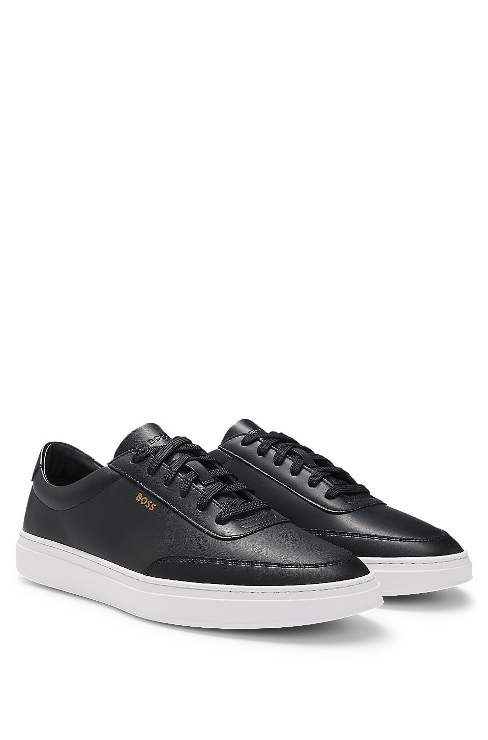 Coated-leather trainers with gold-tone logo | Hugo Boss (US)