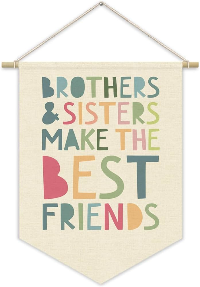 Nursery Decor Siblings Canvas Banner,Brothers And Sisters Make The Best Friends Bedroom Playroom ... | Amazon (US)