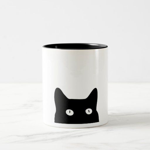 Black Cat Two-tone Coffee Mug | Zazzle