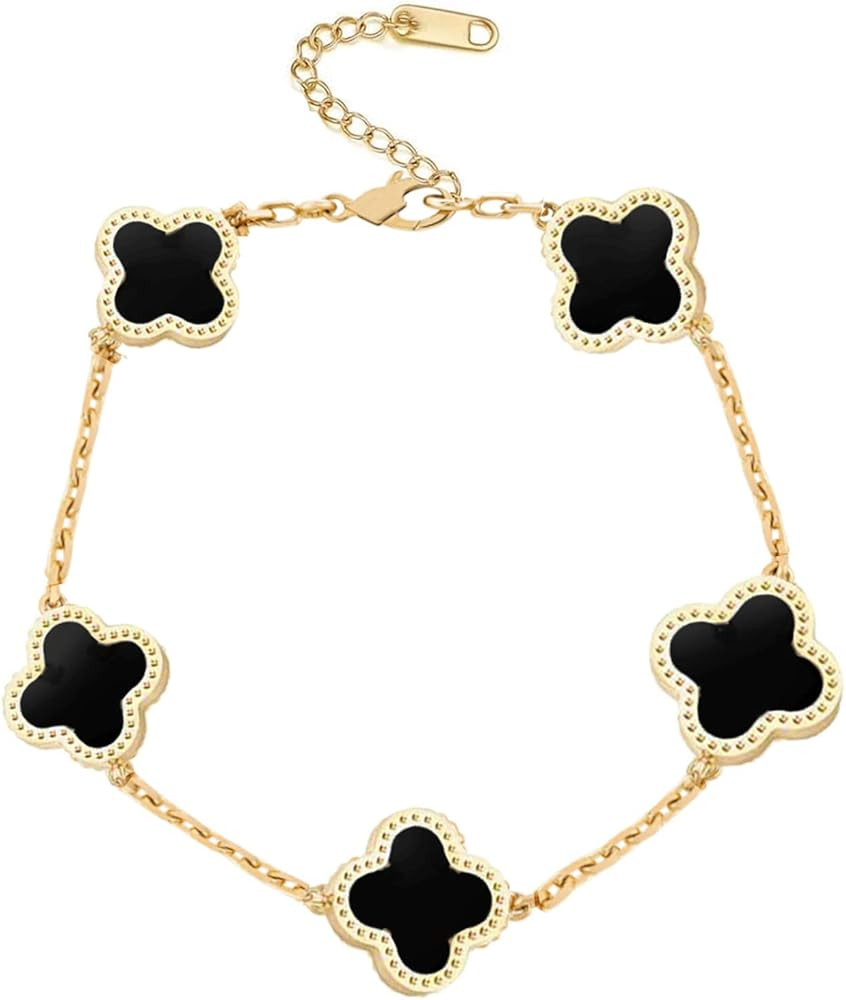 Four Leaf Clover Bracelet Clover Bracelet Four-Leaf Clover Five-Flower Bracelet Adjustable Non-Fadin | Amazon (US)