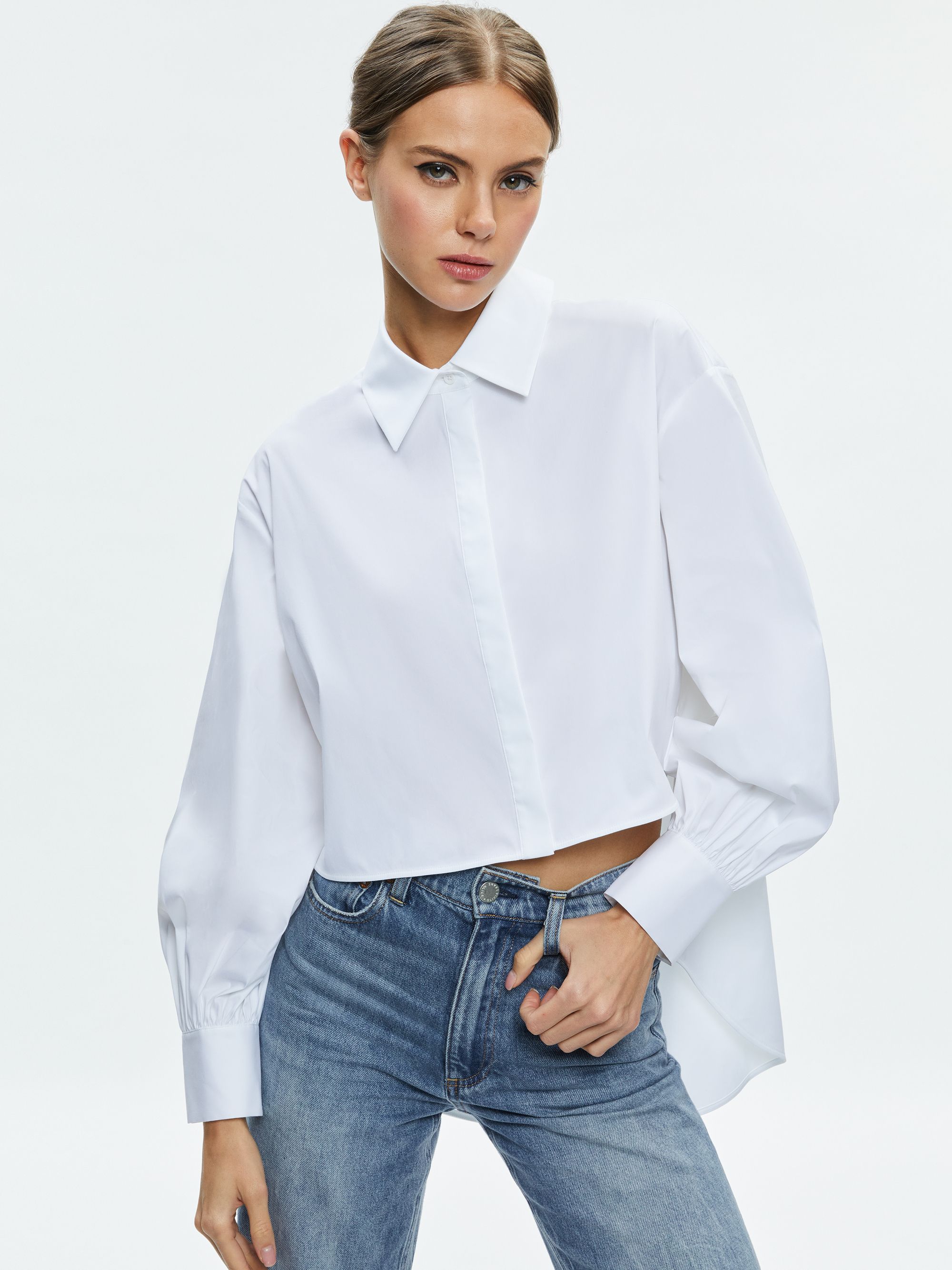 FINELY HIGH-LOW BLOUSE | Alice + Olivia