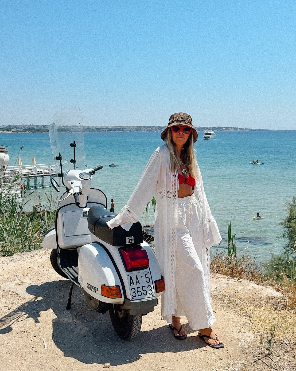 Coastal cruising, salty skin, and sun-soaked days in Sicily. 🚲🌊☀️ 

#LTKSwim #LTKTravel #LTKPetite