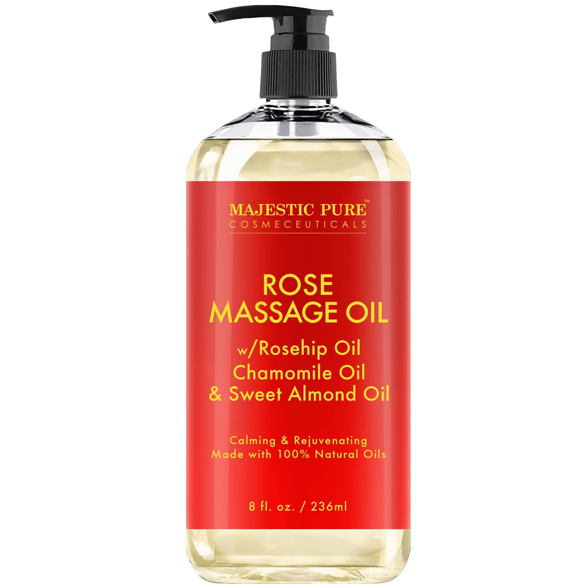 MAJESTIC PURE Rose Massage Oil - Hydrating, Calming, Warming, Relaxing & Rejuvenating Body Oil - ... | Amazon (US)