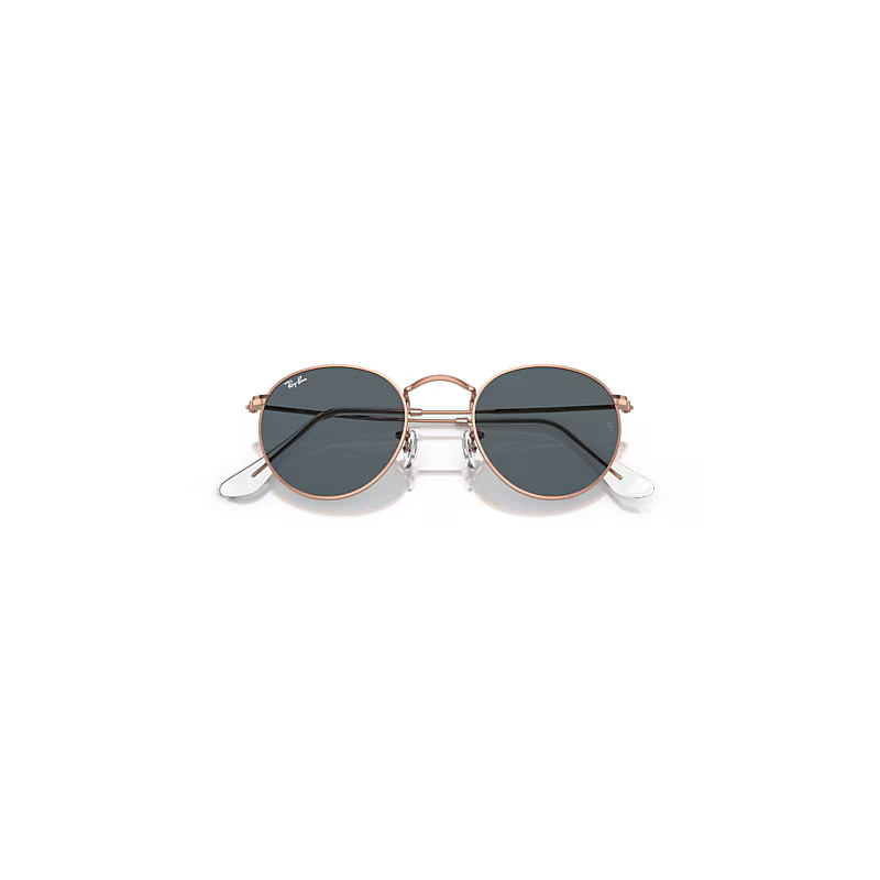Ray-Ban Round Metal Rose Gold Sunglasses Rose Gold Frame Blue Lenses 47-21 | Ray-Ban (US)