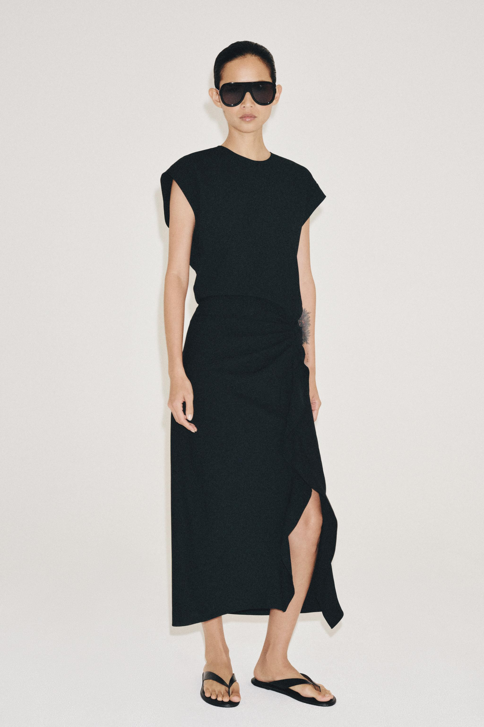 ZW COLLECTION ASYMMETRIC SATIN DRESS | Zara US