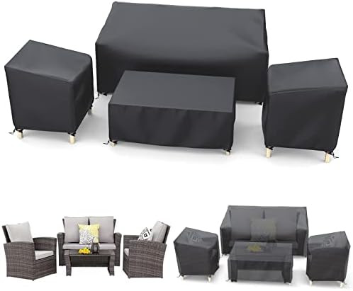STARTWO Outdoor Patio Furniture Cover Waterproof 4-Piece Set for Chairs, Loveseat and Coffee Tabl... | Amazon (US)