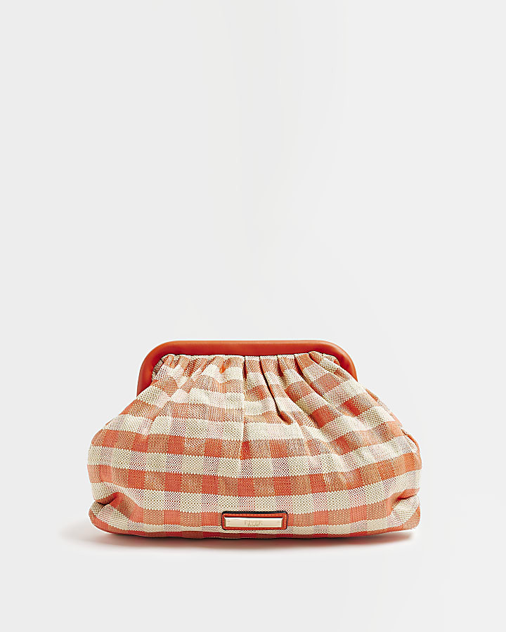Pink check clutch bag | River Island (UK & IE)
