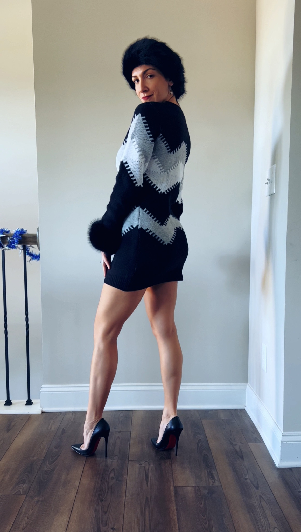 Sweater dress with fur. 🖤🖤🖤

#LTKMostLoved #LTKsalealert #LTKfindsunder100