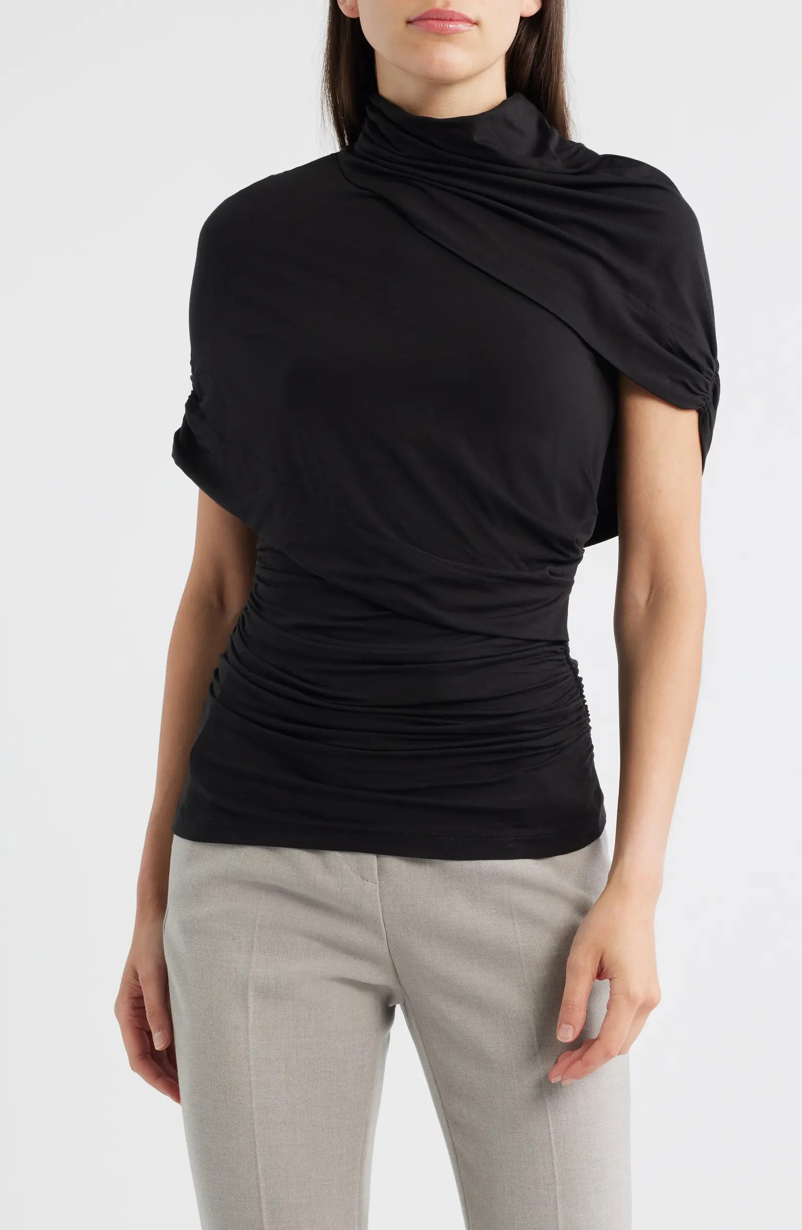 Zuri Ruched Mock Neck Knit Top | Nordstrom