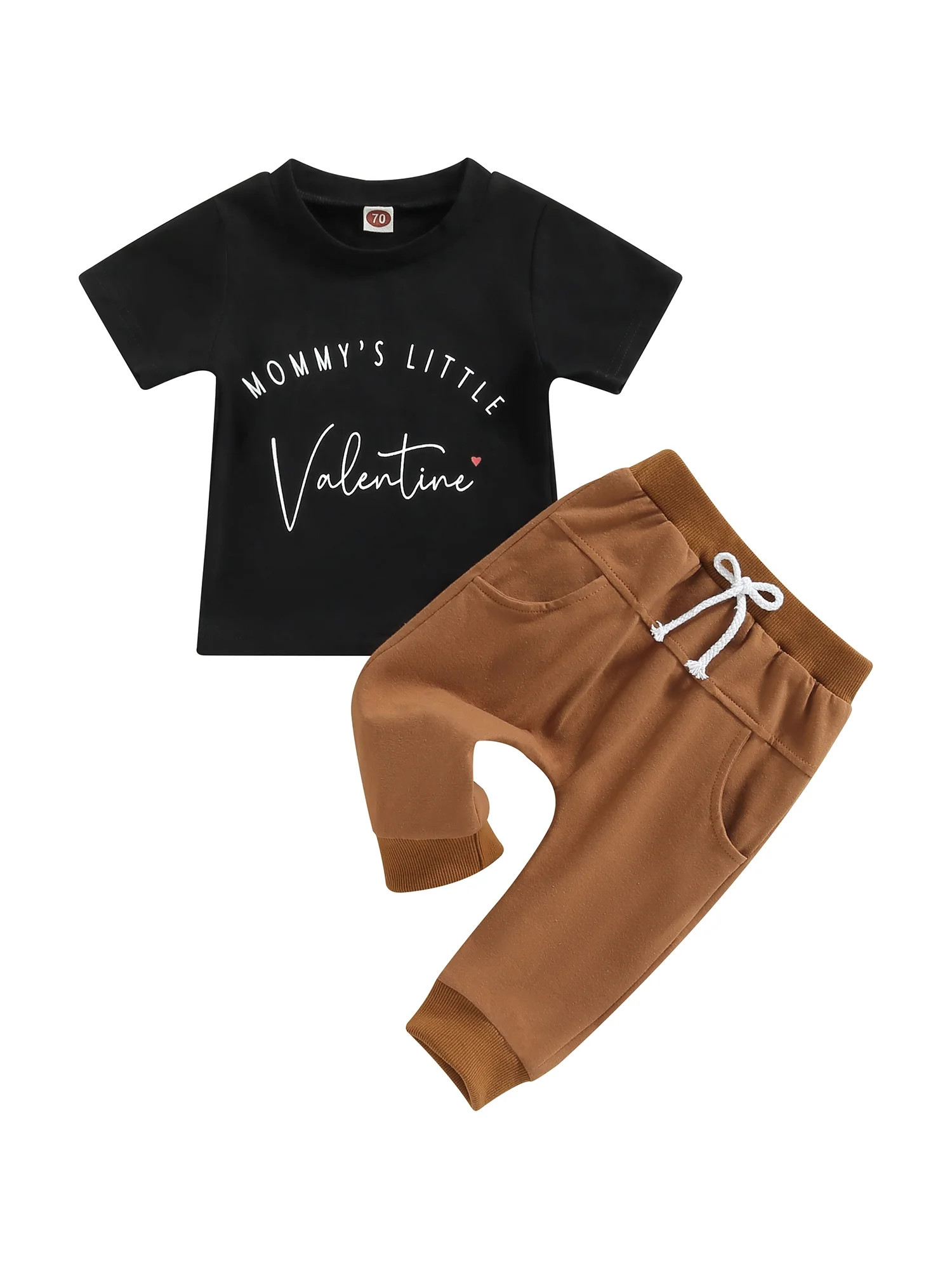 Meihuida Valentine's Day Baby Boys Clothes Outfit Letter Heart Print Crew Neck Short Sleeve T-Shi... | Walmart (US)