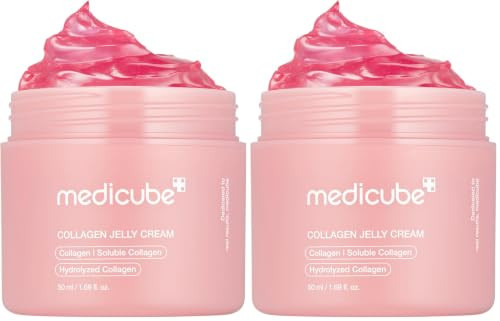 medicube Collagen Jelly Cream- Niacinamide & Freeze-Dried Hydrolyzed Collagen - Boosts skin's barrier hydration and gives 24h Glow & Lifted Look - Korean skincare (1.69 Fl Oz (Pack of 2)) | Amazon (US)
