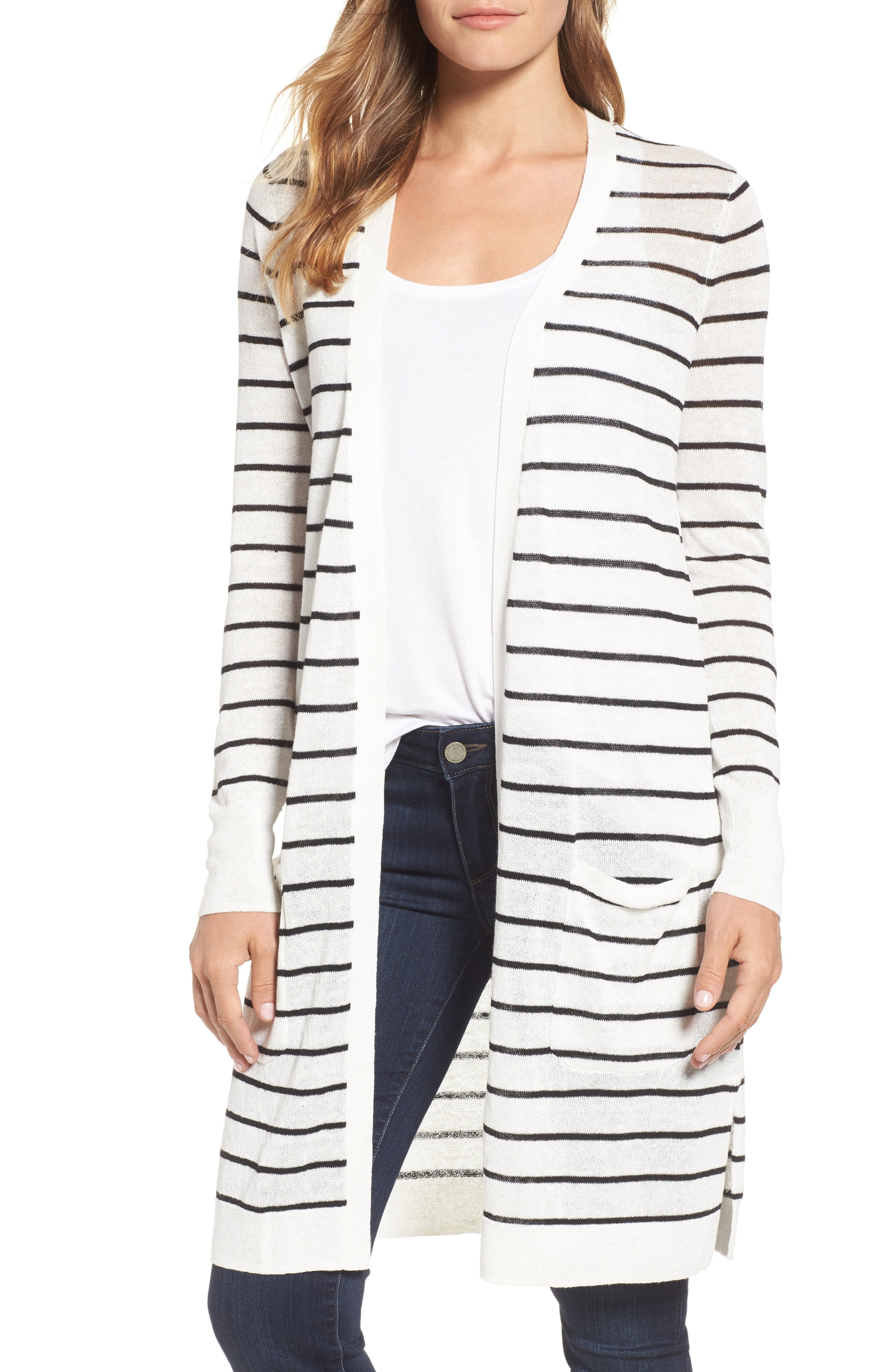 Long Linen Blend Cardigan | Nordstrom