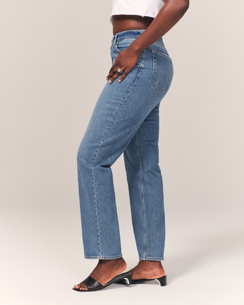 Curve Love 90s Ultra High Rise Straight Jeans | Abercrombie & Fitch (US)
