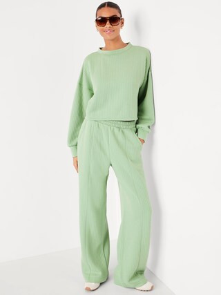 Bounce Fleece Quilted Crew-Neck Top | Old Navy (US)