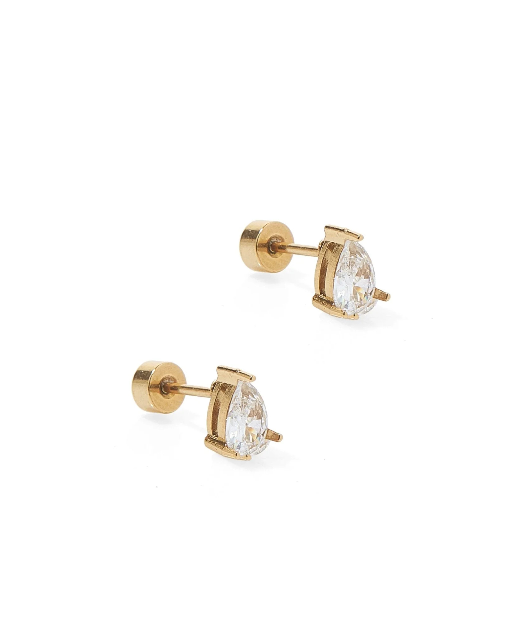 Screwback Stud Earrings - Paige Pear | LINNY CO LLC
