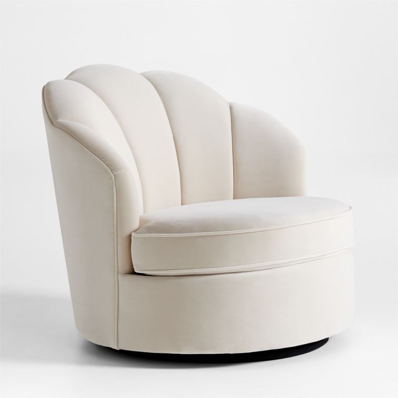 Avery Cream Velvet Nursery Swivel Chair + Reviews | Crate & Kids | Crate & Barrel