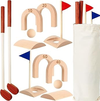 13 Pcs Kids Golf Set Mini Wooden Toddler Golf Set for Kids 3-12 Age Includes 2 Golf Clubs, 2 Ball... | Amazon (US)