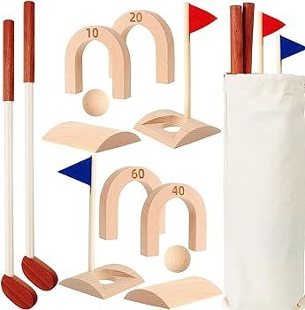 13 Pcs Kids Golf Set Mini Wooden Toddler Golf Set for Kids 3-12 Age Includes 2 Golf Clubs, 2 Ball... | Amazon (US)