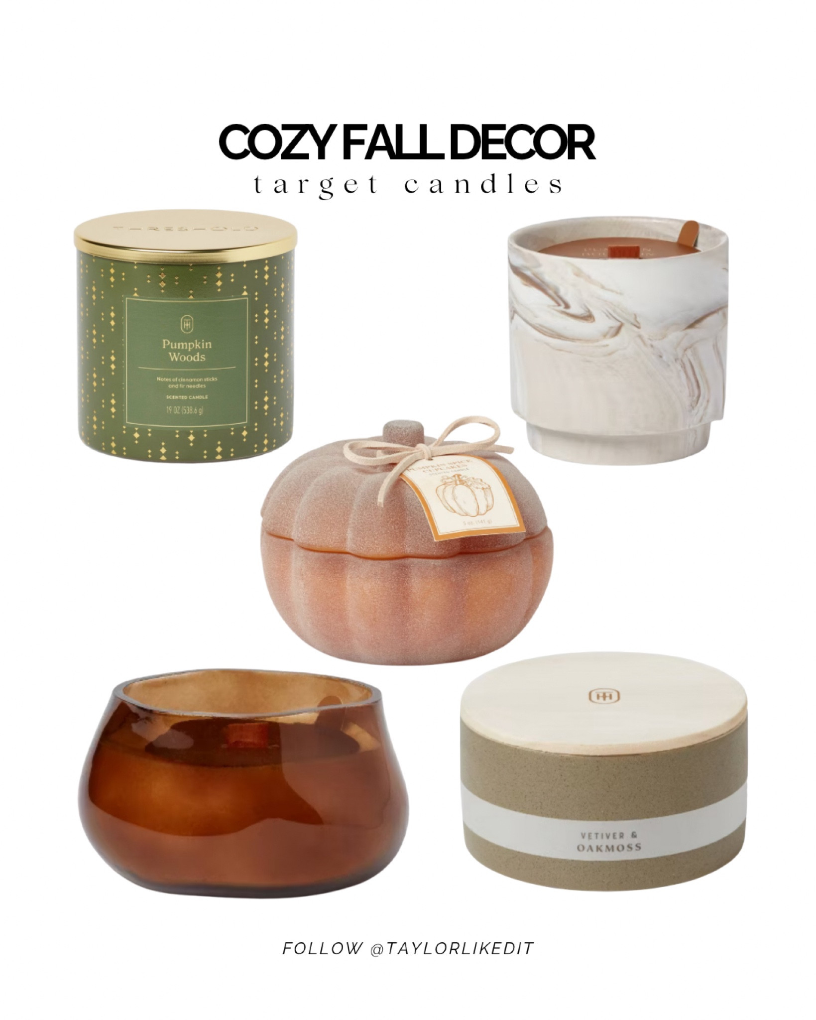  Set the mood with these fall-scented candles from Target. Warm, inviting, and perfect for cozy nights! Shop now. 🕯️

#fallcandles #target #targethome

#LTKHome #LTKFindsUnder50 #LTKSeasonal