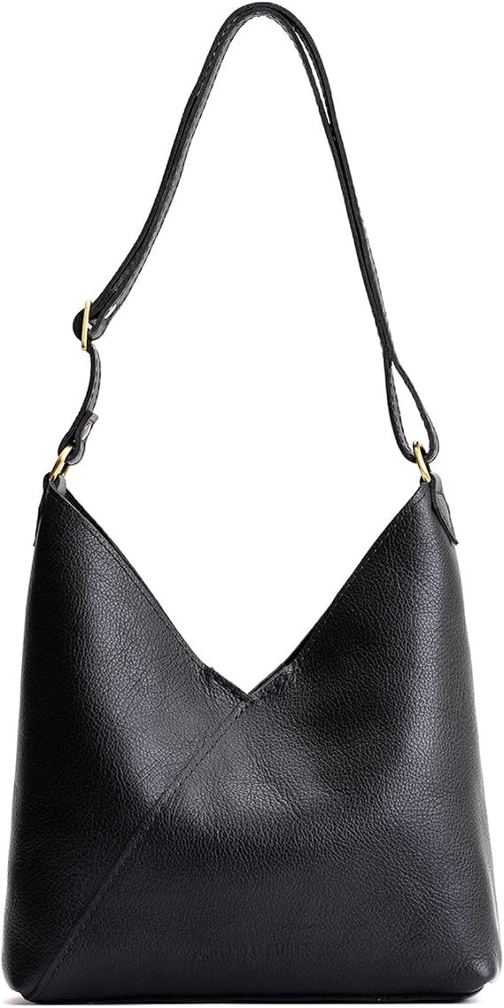 Portland Leather Goods Naomi Shoulder Bag – Handmade Slouchy Bag with Adjustable Crossbody Stra... | Amazon (US)