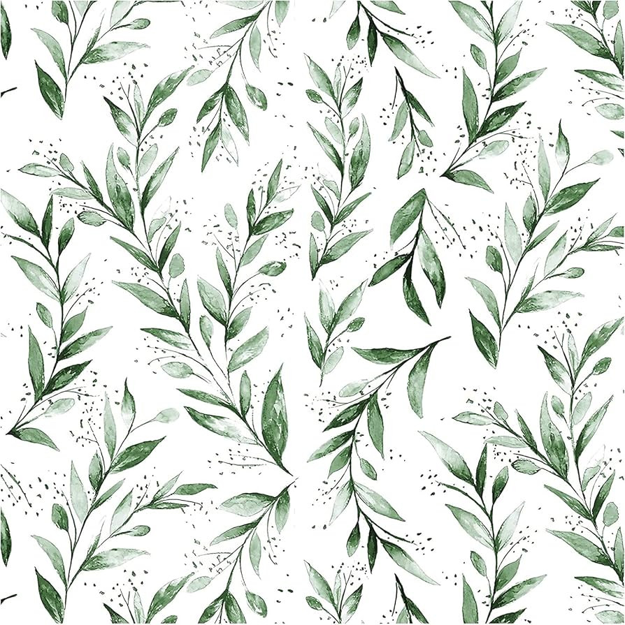 Peel and Stick Wallpaper Green-Removable Floral Contact Paper Renter Friendly Wallpaper Stick on ... | Amazon (US)