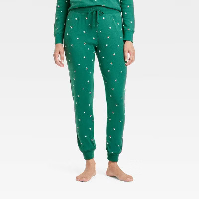 Women's Polar Bear Print Cotton Ribbed Holiday Matching Family Pajama Pants - Wondershop™ Green S | Target