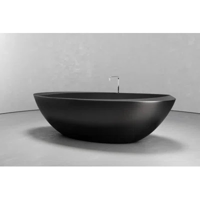Vast Studio Aged Brass Freestanding Oval Bathtub – Brass/Green Interior Deep Soaking Solid Surface Tub with Metallic Luxury Finish & Contemporary Spa | Wayfair North America