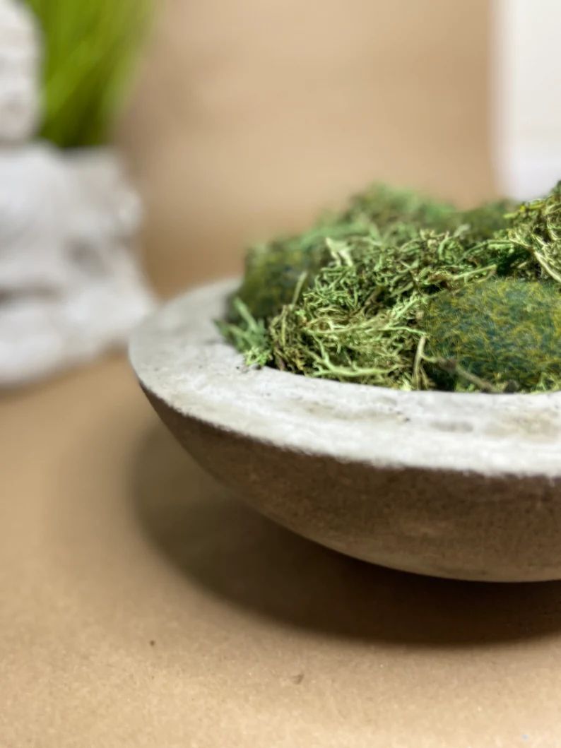 Concrete bowl, Concrete planter, Concrete moss bowl, concrete design, handmade concrete bowl, Min... | Etsy (US)