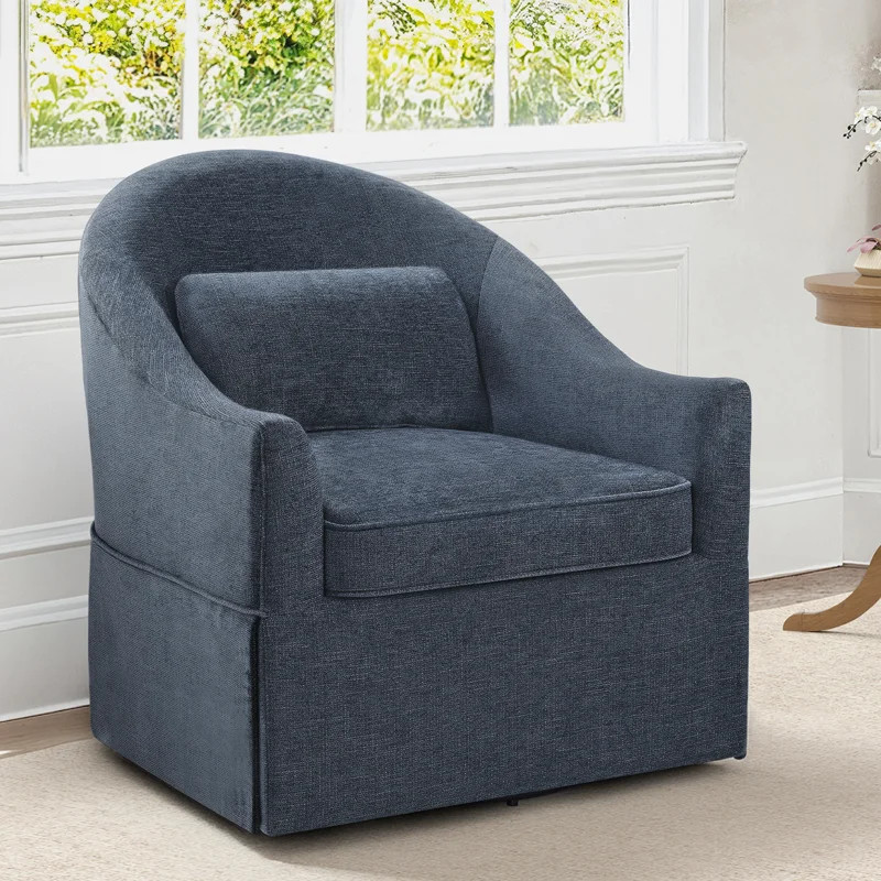 Martha 30.3 ″ Wide Upholstered Swivel Barrel Accent Chair | Wayfair North America