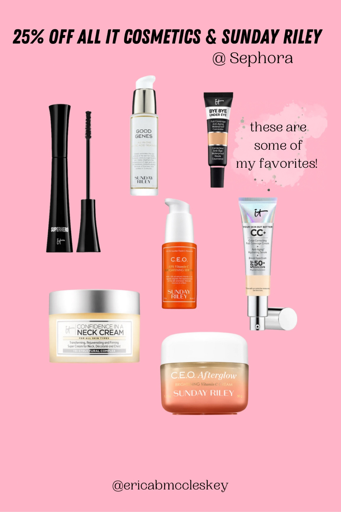 25% off It cosmetics and Sunday Riley at Sephora for cyber week today only! 

Black Friday deals, makeup sale, skincare sale, Sephora sale, beauty, vitamin C, CC cream, concealer, mascara, under eye, neck cream 

#LTKCyberweek #LTKbeauty #LTKGiftGuide