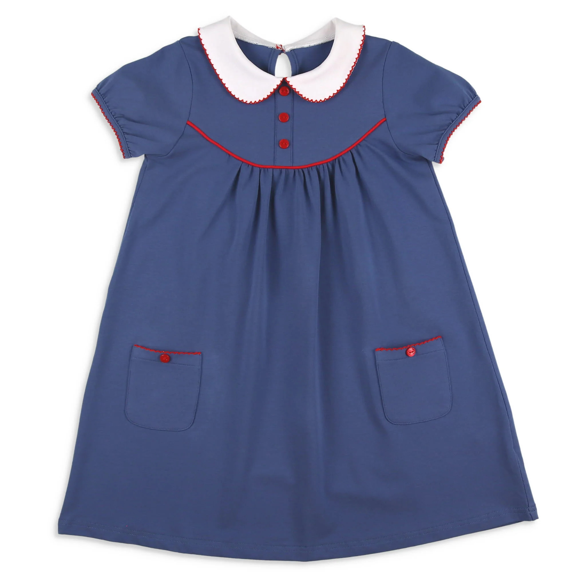 Girls Eloise Dress - Midnight Blue Madeline - Shrimp and Grits Kids | Shrimp and Grits Kids