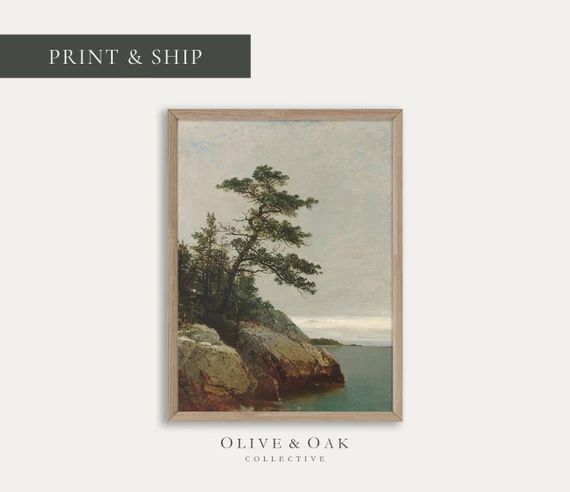 MAILED PRINT / Cabin Decor Art Print / Pine Tree Painting / Coastal Landscape Art Print / #253-M | Etsy (US)