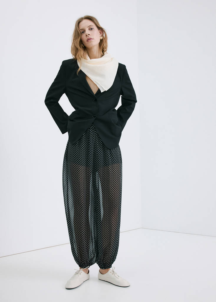 Polka-dot baggy pants black - Woman - M - MANGO | Mango (US/MX/AU)