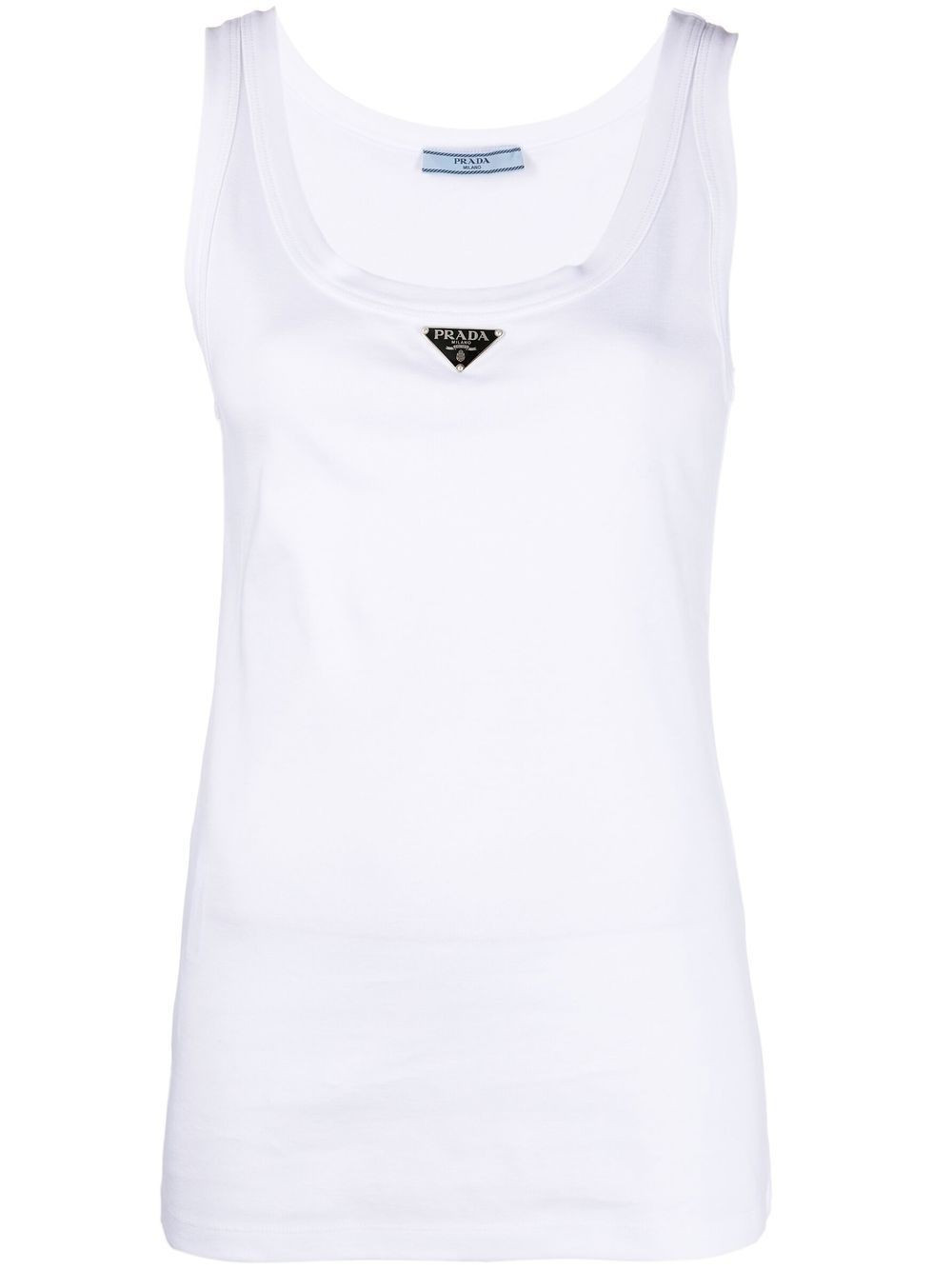 Prada ribbed-knit jersey tank top - White | Farfetch Global